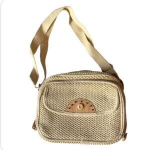 Cream Crochet Knit Crossbody Purse with Flower Accent (1079-4)